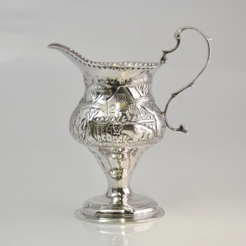 georgian silver cream jug london 1781 by charles houghamnjl10306 - CATEGORY: ANTIQUE SILVER - DATED 18TH CENTURY