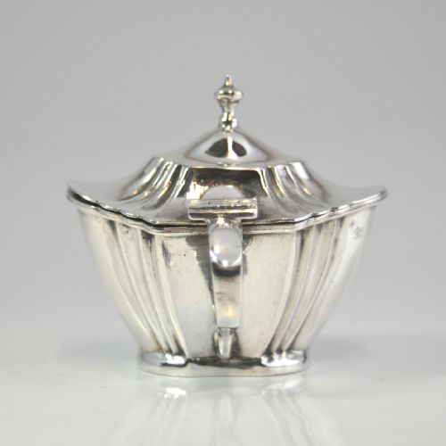 SILVER FLUTED MUSTARD POT CHESTER 1896 NATHAN HAYES - ADDITIONAL PHOTO 1