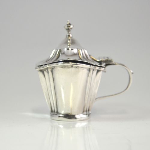 SILVER FLUTED MUSTARD POT CHESTER 1896 NATHAN HAYES - ADDITIONAL PHOTO 2