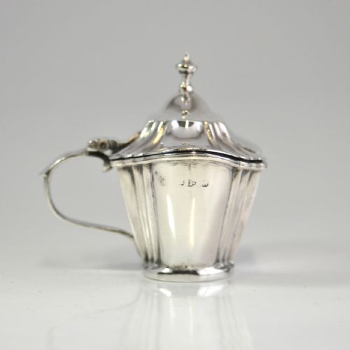 SILVER FLUTED MUSTARD POT CHESTER 1896 NATHAN HAYES - ADDITIONAL PHOTO 3