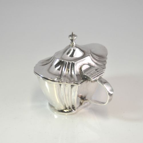 SILVER FLUTED MUSTARD POT CHESTER 1896 NATHAN HAYES - ADDITIONAL PHOTO 5