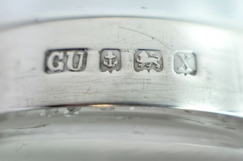 ETCHED GLASS SILVER SUGAR SIFTER LONDON 1922 GEORGE UNITE - ADDITIONAL PHOTO 6