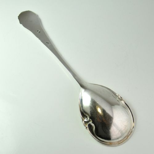 DANISH ART NOUVEAU SILVER SERVING SPOON CHRISTIAN HEISE 1927 - ADDITIONAL PHOTO 3