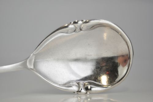 DANISH ART NOUVEAU SILVER SERVING SPOON CHRISTIAN HEISE 1927 - ADDITIONAL PHOTO 4