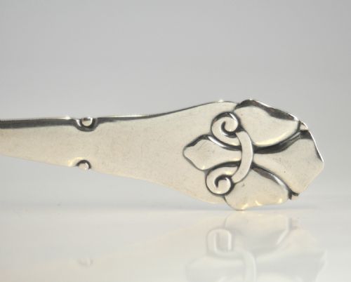 DANISH ART NOUVEAU SILVER SERVING SPOON CHRISTIAN HEISE 1927 - ADDITIONAL PHOTO 5