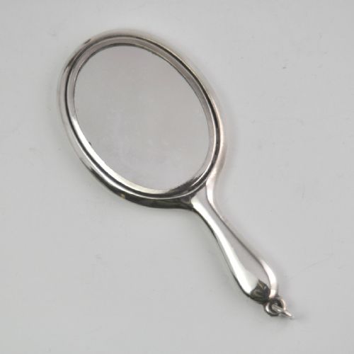 silver chatelaine mirror birmingham 1921 adie lovekin - CATEGORY: ANTIQUE MIRRORS - DATED 1920