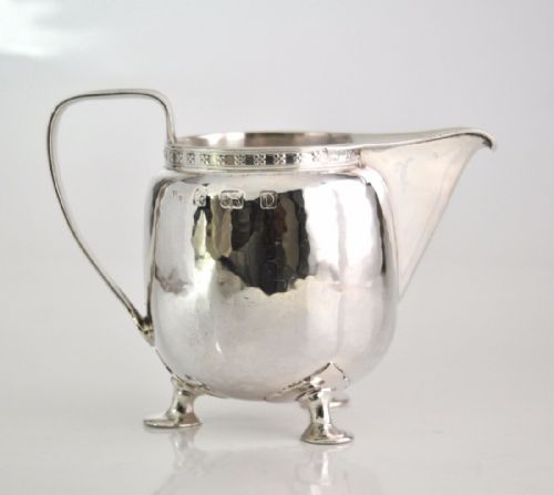 ARTS CRAFTS SILVER CREAM JUG HALLMARKED BIRMINGHAM 1913 G L CONNELL LTD NJL10654 - ADDITIONAL PHOTO 1
