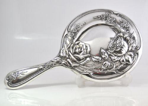 silver hand mirror hallmarked birmingham 1912 henry matthews njl10671 - CATEGORY: ANTIQUE SILVER - DATED 1920