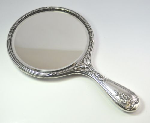 SILVER HAND MIRROR HALLMARKED BIRMINGHAM 1912 HENRY MATTHEWS NJL10671 - ADDITIONAL PHOTO 2