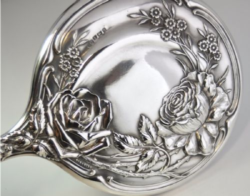 SILVER HAND MIRROR HALLMARKED BIRMINGHAM 1912 HENRY MATTHEWS NJL10671 - ADDITIONAL PHOTO 5