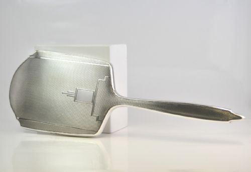 SILVER ART DECO HAND MIRROR BIRMINGHAM 1935 W H NEALE - ADDITIONAL PHOTO 1