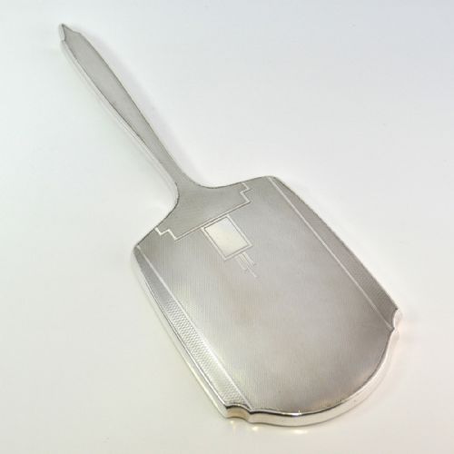 SILVER ART DECO HAND MIRROR BIRMINGHAM 1935 W H NEALE - ADDITIONAL PHOTO 2