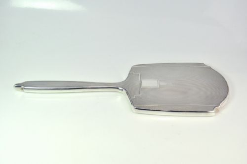 SILVER ART DECO HAND MIRROR BIRMINGHAM 1935 W H NEALE - ADDITIONAL PHOTO 7