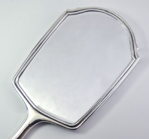 SILVER ART DECO HAND MIRROR BIRMINGHAM 1935 W H NEALE - ADDITIONAL PHOTO 9