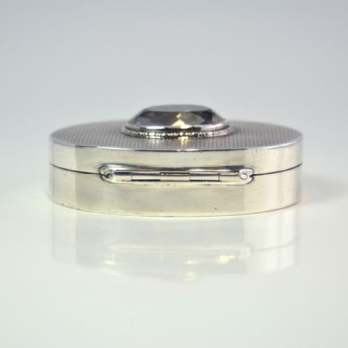 SILVER BOX CRYSTAL SET LID BIRMINGHAM 1930 BY HW - ADDITIONAL PHOTO 1