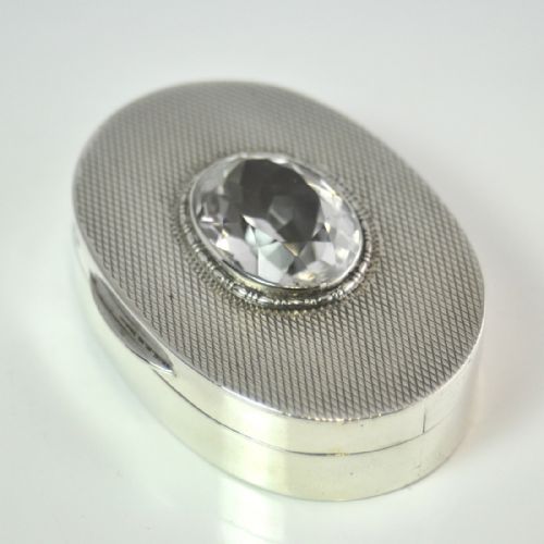 SILVER BOX CRYSTAL SET LID BIRMINGHAM 1930 BY HW - ADDITIONAL PHOTO 2