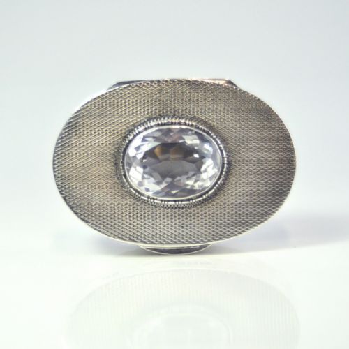 SILVER BOX CRYSTAL SET LID BIRMINGHAM 1930 BY HW - ADDITIONAL PHOTO 6