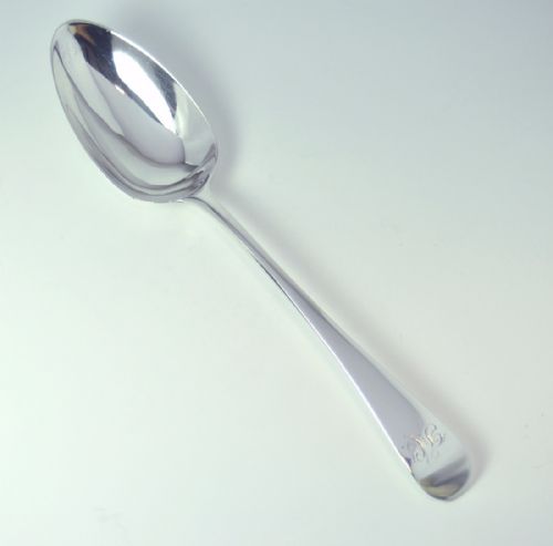 SILVER TABLESPOON INCUSE MARK LONDON 1785 GEORGE SMITH - ADDITIONAL PHOTO 1