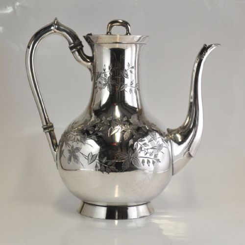 SILVER PLATED COFFEE POT AESTHETIC MOVEMENT ATKIN BROS - ADDITIONAL PHOTO 1