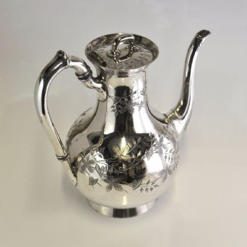 SILVER PLATED COFFEE POT AESTHETIC MOVEMENT ATKIN BROS - ADDITIONAL PHOTO 2