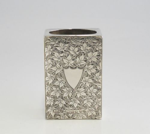 silver victorian matchbox holder birmingham 1884 s blanckensee - CATEGORY: ANTIQUE SILVER - DATED VICTORIAN
