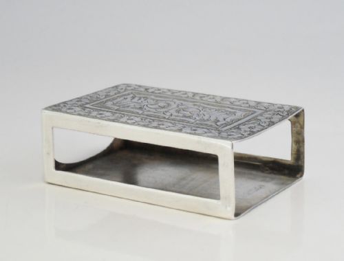 SILVER VICTORIAN MATCHBOX HOLDER BIRMINGHAM 1884 S BLANCKENSEE - ADDITIONAL PHOTO 4