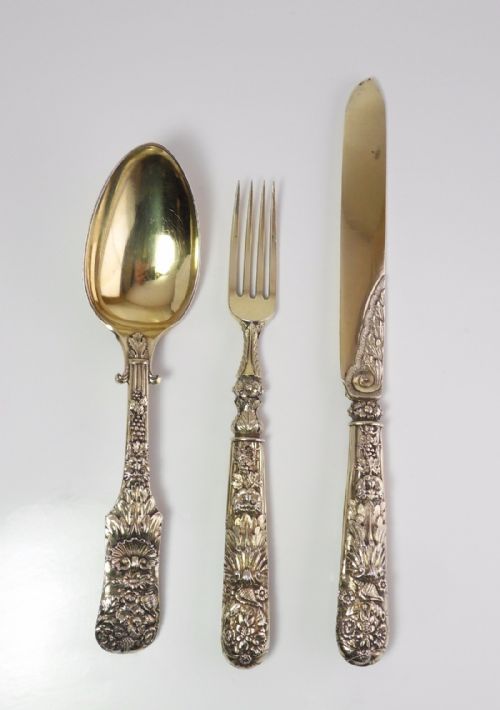 silver gilt george iv christening set london 1821 - CATEGORY: ANTIQUE SILVER - DATED GEORGIAN