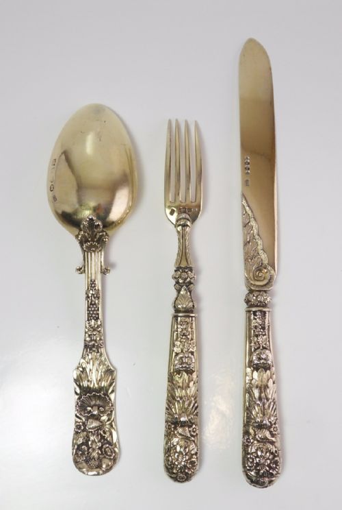 SILVER GILT GEORGE IV CHRISTENING SET LONDON 1821 - ADDITIONAL PHOTO 1