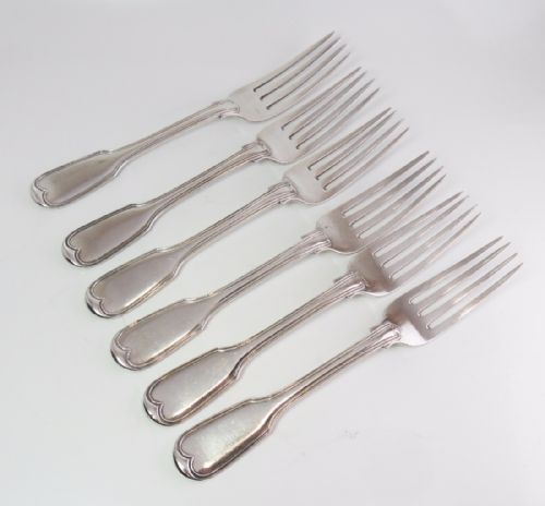set of 6 silver table forks london 1842 by william eaton - CATEGORY: ANTIQUE SILVER - DATED VICTORIAN