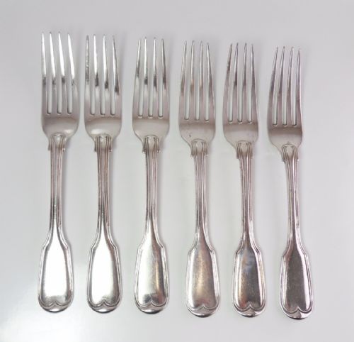 SET OF 6 SILVER TABLE FORKS LONDON 1842 BY WILLIAM EATON - ADDITIONAL PHOTO 1