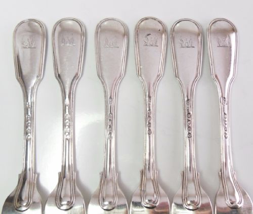 SET OF 6 SILVER TABLE FORKS LONDON 1842 BY WILLIAM EATON - ADDITIONAL PHOTO 5