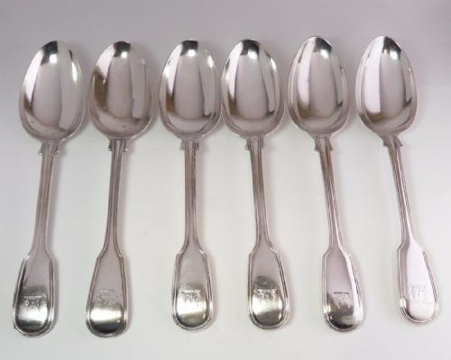 set of 6 silver tablespoons hallmarked london 18421852 - CATEGORY: ANTIQUE SILVER - DATED VICTORIAN