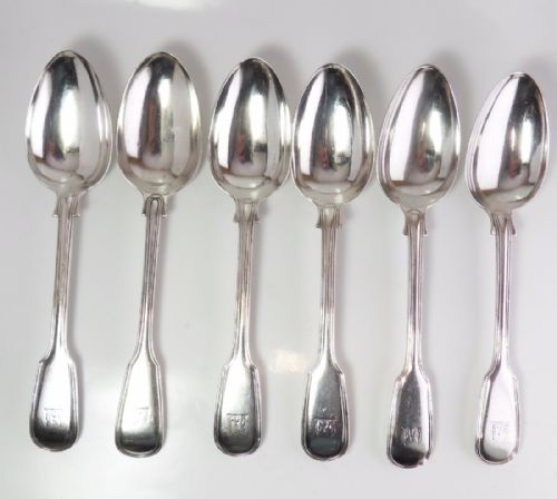 SET OF 6 SILVER TABLESPOONS HALLMARKED LONDON 18421852 - ADDITIONAL PHOTO 1