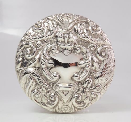SILVER TOPPED CUT GLASS POT BIRMINGHAM 1906 BY CHARLES GREEN - ADDITIONAL PHOTO 4