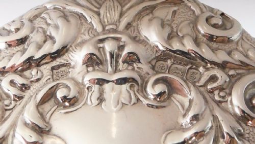 SILVER TOPPED CUT GLASS POT BIRMINGHAM 1906 BY CHARLES GREEN - ADDITIONAL PHOTO 7
