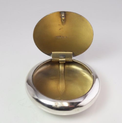 SILVER SQUEEZE TABACCO POT BIRMINGHAM 1911 MAPPIN WEBB - ADDITIONAL PHOTO 7