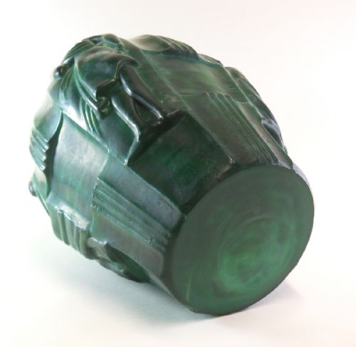 ART DECO SCHLEVOGT INGRID MALACHITE GLASS VASE - ADDITIONAL PHOTO 7