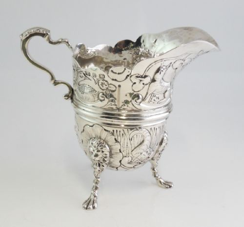SILVER ANIMAL DECORATION CREAM JUG BIRMINGHAM 1895 - ADDITIONAL PHOTO 2