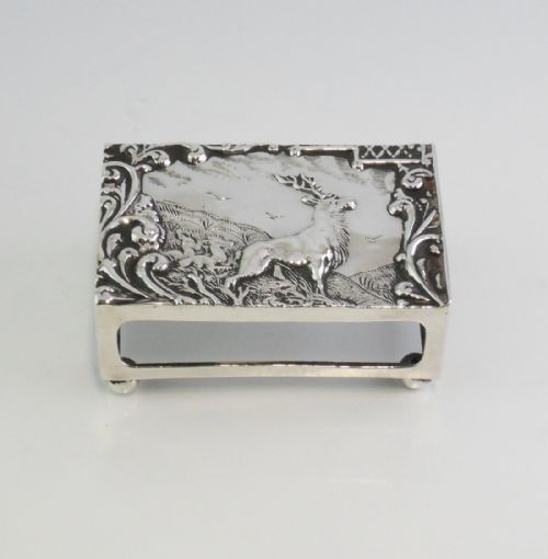 scenic silver match box cover birmingham 1904 - CATEGORY: ANTIQUE SILVER - DATED EDWARDIAN