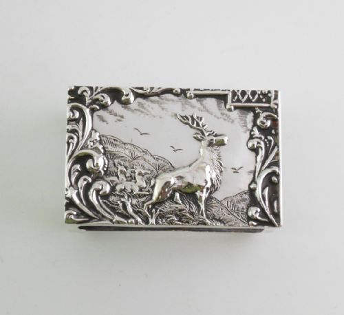 SCENIC SILVER MATCH BOX COVER BIRMINGHAM 1904 - ADDITIONAL PHOTO 1