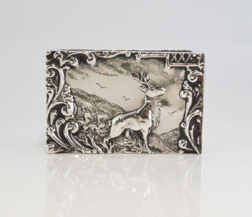 SCENIC SILVER MATCH BOX COVER BIRMINGHAM 1904 - ADDITIONAL PHOTO 3
