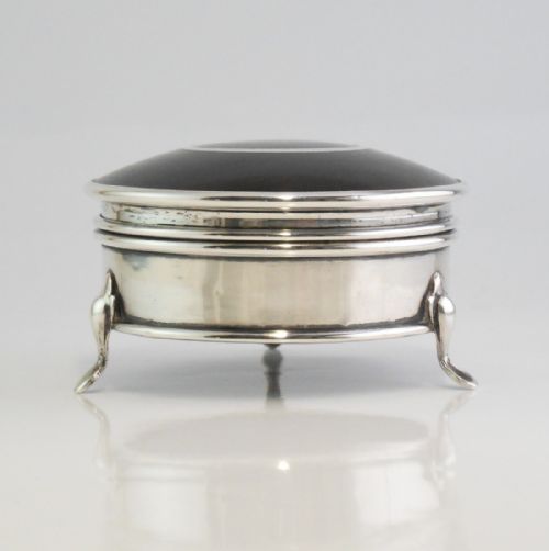 SILVER TORTOISESHELL BOX BIRMINGHAM 1913 LEVI SALAMAN - ADDITIONAL PHOTO 3