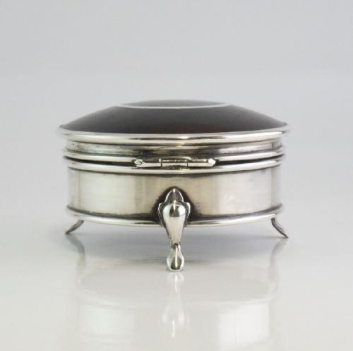 SILVER TORTOISESHELL BOX BIRMINGHAM 1913 LEVI SALAMAN - ADDITIONAL PHOTO 4