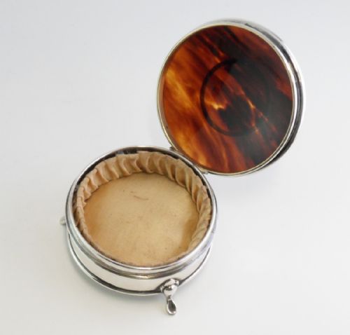 SILVER TORTOISESHELL BOX BIRMINGHAM 1913 LEVI SALAMAN - ADDITIONAL PHOTO 5