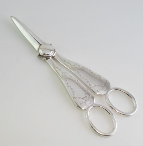 pretty silver plated grape scissors c 1920 - CATEGORY: ANTIQUE SILVER - DATED 1920