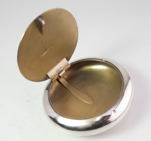 silver squeeze tabacco pot birmingham 1911 mappin webb - CATEGORY: ANTIQUE SILVER - DATED EDWARDIAN