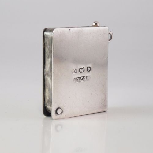EDWARDIAN SILVER BOOK DESIGN SWIVEL STAMP CASE BIRMINGHAM 1902 NJL11073 - ADDITIONAL PHOTO 2