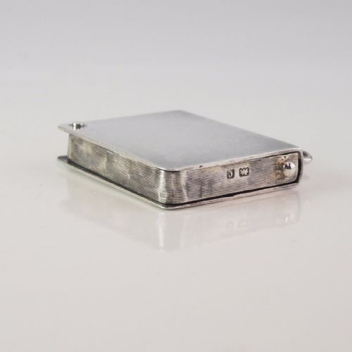 EDWARDIAN SILVER BOOK DESIGN SWIVEL STAMP CASE BIRMINGHAM 1902 NJL11073 - ADDITIONAL PHOTO 3