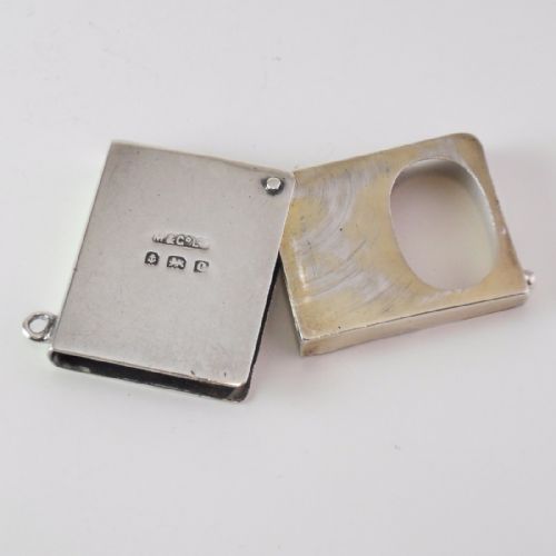 EDWARDIAN SILVER BOOK DESIGN SWIVEL STAMP CASE BIRMINGHAM 1902 NJL11073 - ADDITIONAL PHOTO 7