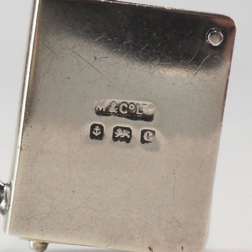 EDWARDIAN SILVER BOOK DESIGN SWIVEL STAMP CASE BIRMINGHAM 1902 NJL11073 - ADDITIONAL PHOTO 8